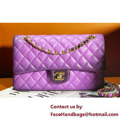 Chanel Gradient Lambskin & Gold-Tone Metal Classic Flap 11.12 Handbag A01112 Light Purple 2025 - Click Image to Close